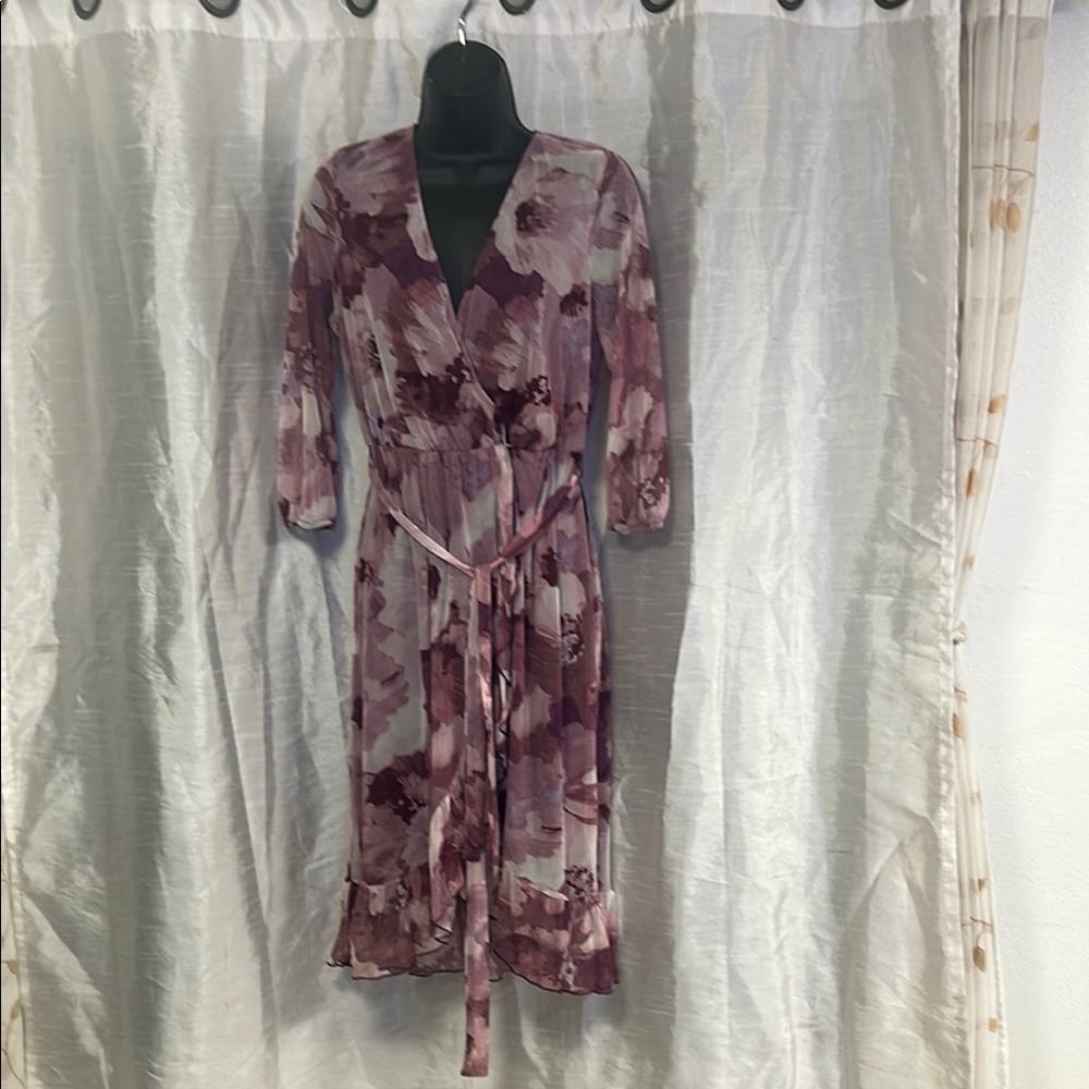 Elegant Floral Wrap Dress